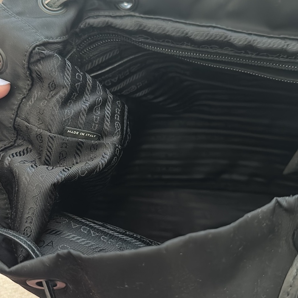 Prada Nylon Studded Vella Monochrome Backpack - Picture 7 of 15